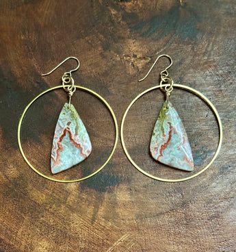 Laguna Lace Agate Hoops