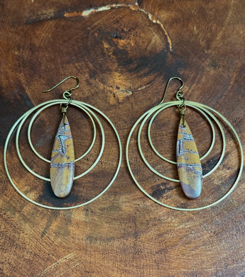 Sonora Dendritic Rhyolite Jasper Hoops