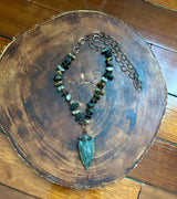 Jasper Arrowhead + River Stones Necklace