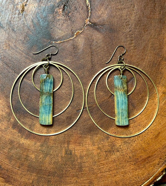 Blue Calcite Hoops