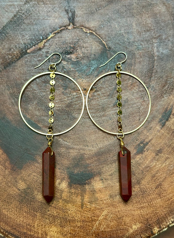Rainbow Jasper Hoops