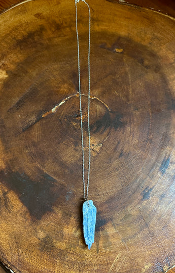 Blue Kyanite Silver Necklace
