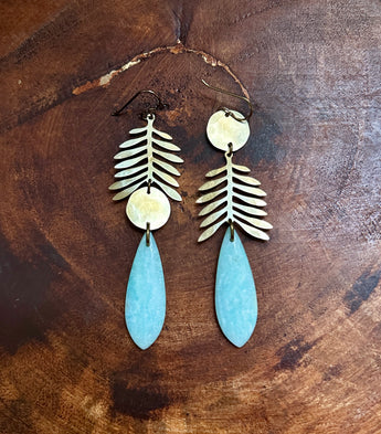 Hemimorphite Moon Frond Drops