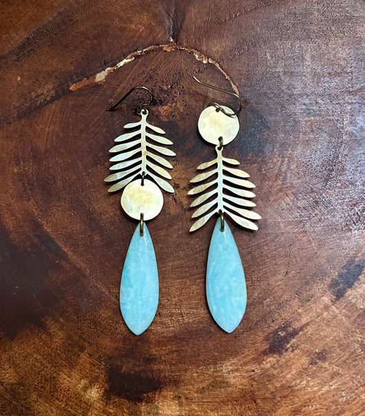 Hemimorphite Moon Frond Drops