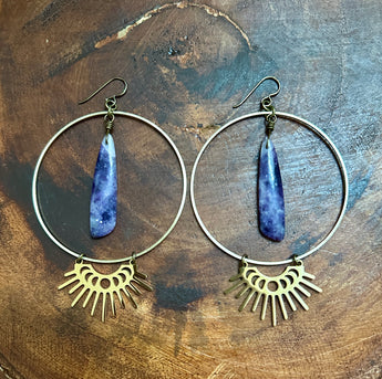 Lepidolite Celestial Hoops
