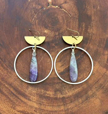 Amethyst Hoops