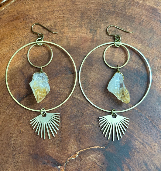 Citrine Hoops