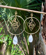 Quartz Snake Hoops