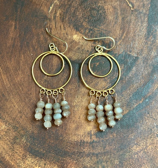 Coffee Moonstone Dangles