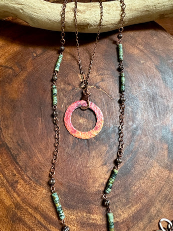 African Turquoise + Copper Double Necklace