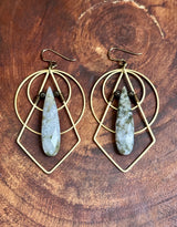Ocean Jasper Geometric Hoops