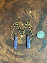 Lepidolite Geometric Hoops