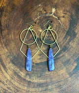Lepidolite Geometric Hoops