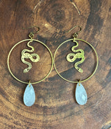 Quartz Snake Hoops