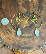 Quartz Snake Hoops
