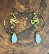 Quartz Snake Hoops