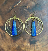 Lapis lazuli Triple Hoops