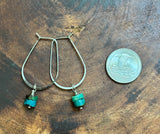 Turquoise Silver Hoops