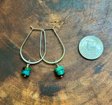 Turquoise Silver Hoops