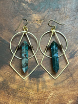 Fancy Agate Geometric Hoops