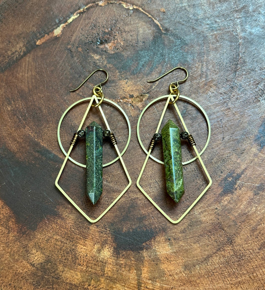 Dragon's Blood Geometric Hoops
