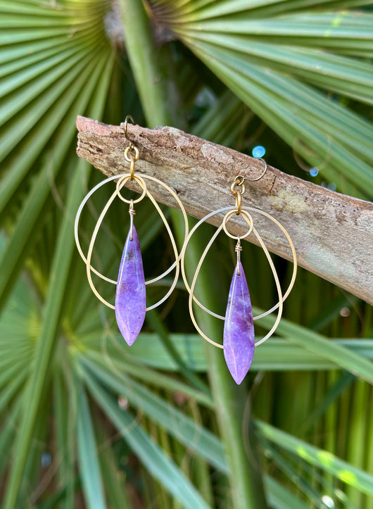 Lepidolite Hoops