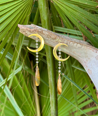 Tiger's eye Crescent Moondrops