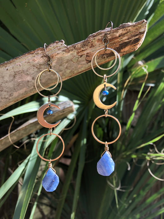 Blue Kyanite Celestial Dangles